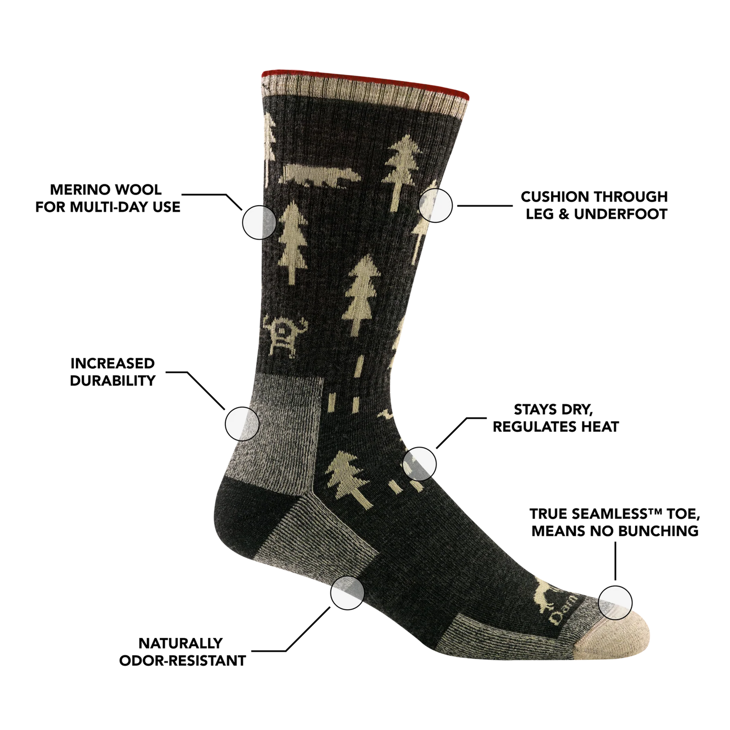 Darn Tough - 1964 Men's ABC Boot Sock Midweight with Cushion