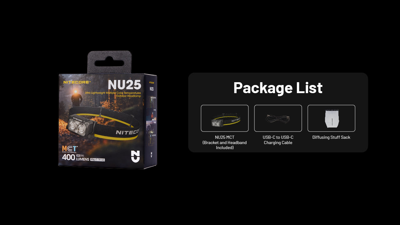 Nitecore - NU25 400 Lumen USB Rechargeable Headlamp (3rd Generation)