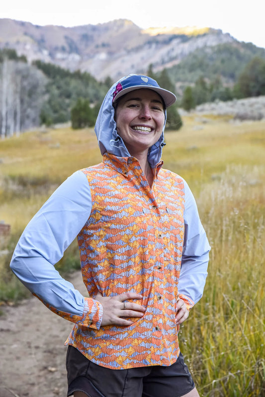 Jolly Gear - Triple Crown Button Down Women’s Sunshirt - Whitney Sunrise