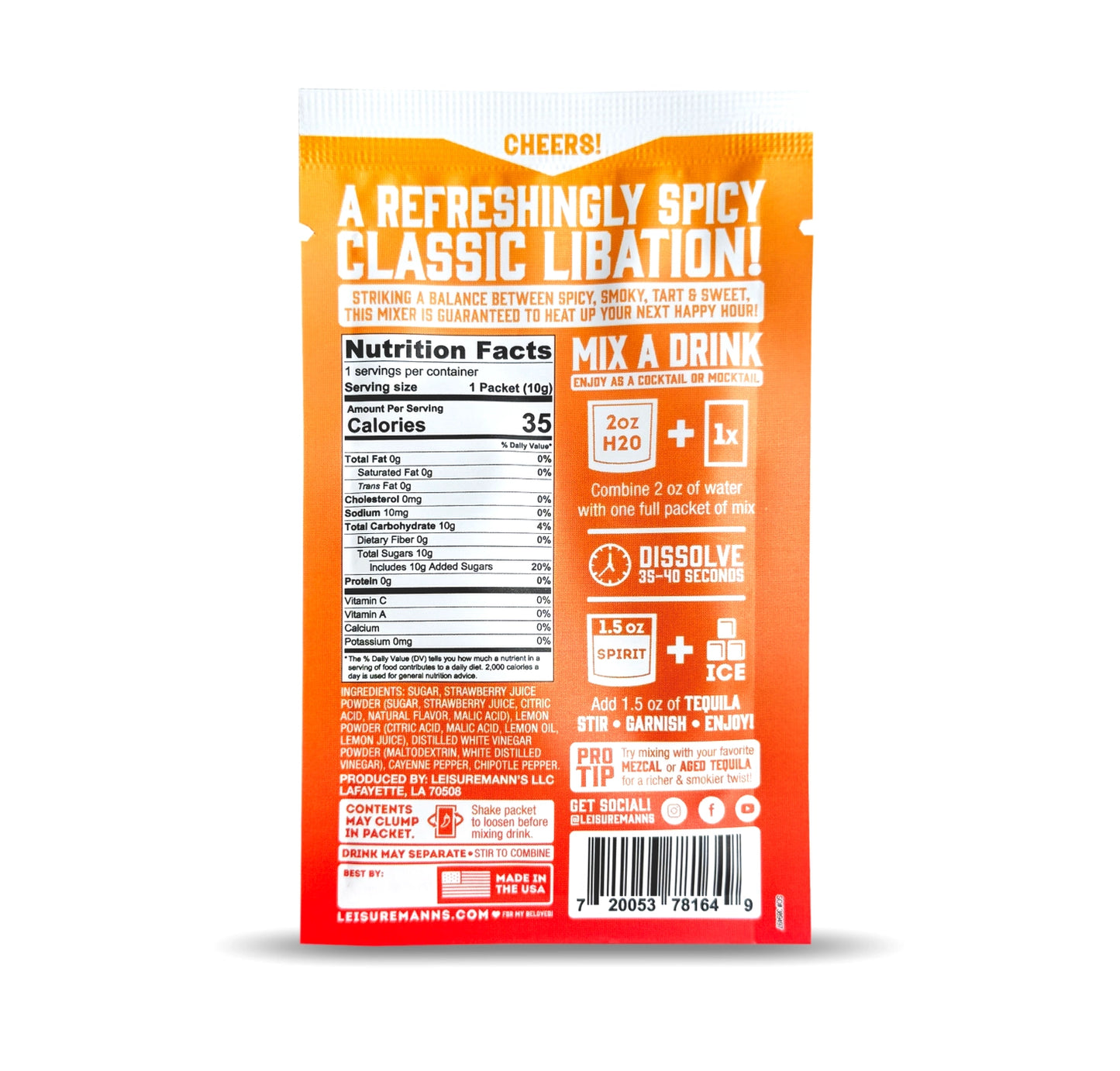 Leisuremann's - Por Mi Amante Single Serve Cocktail Mixer