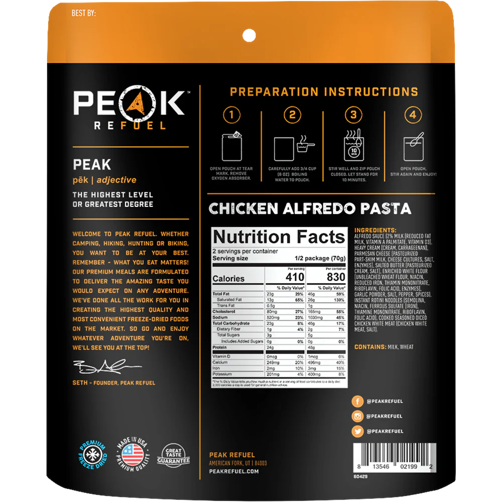 Peak Refuel - Chicken Alfredo Pasta