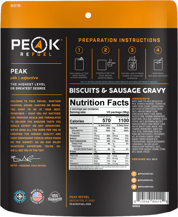 Peak Refuel - Biscuits & Sausage Gravy