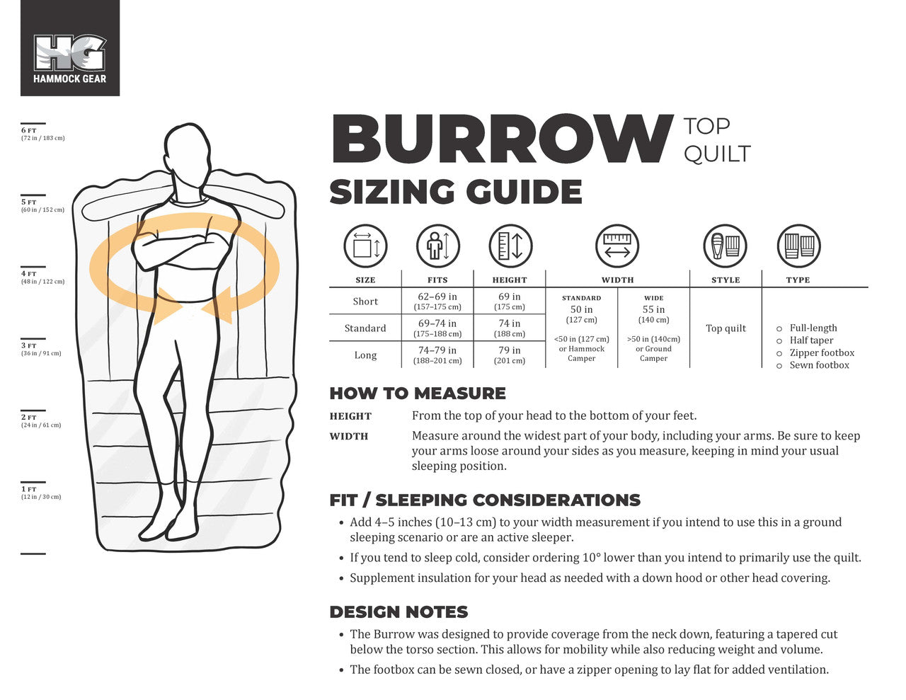 Hammock Gear - Premium Burrow Custom Quilt (-6C/20F) - Standard/Wide