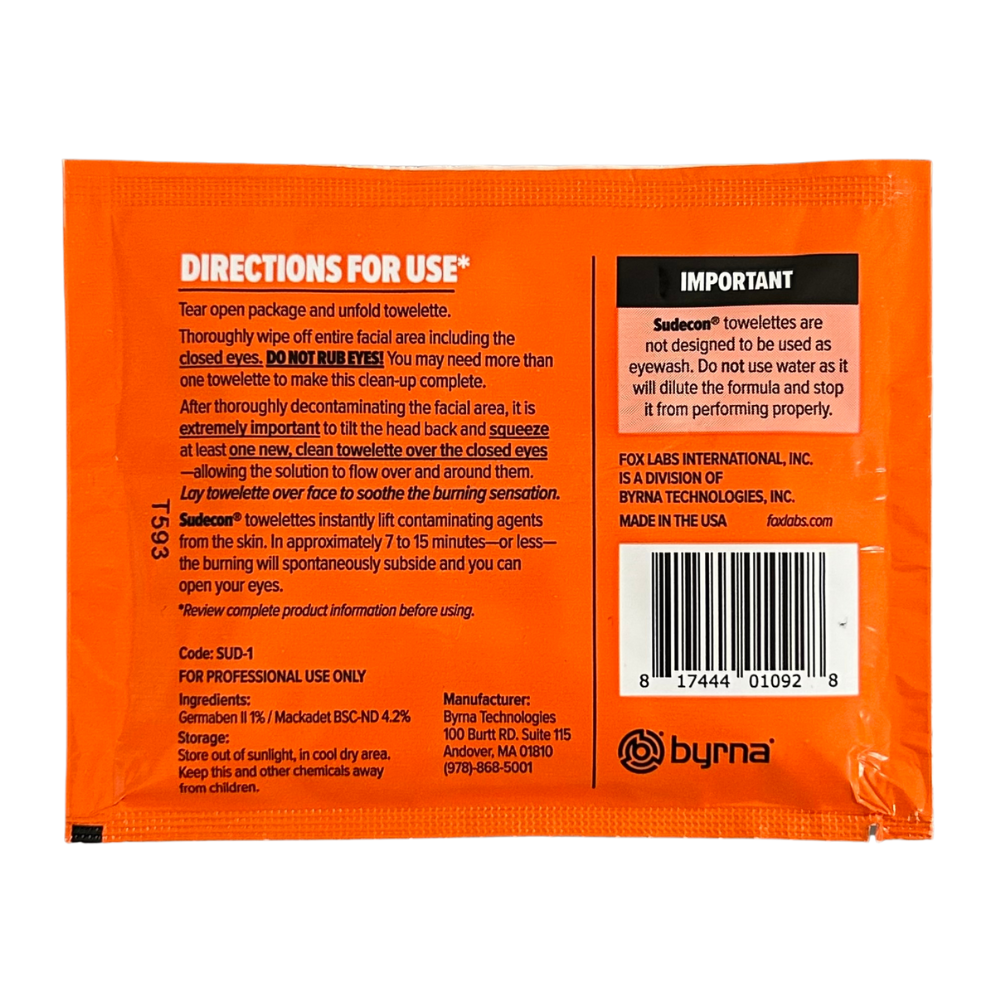 Byrna - Sudecon Irritation Spray Decontamination Wipes COMING SOON