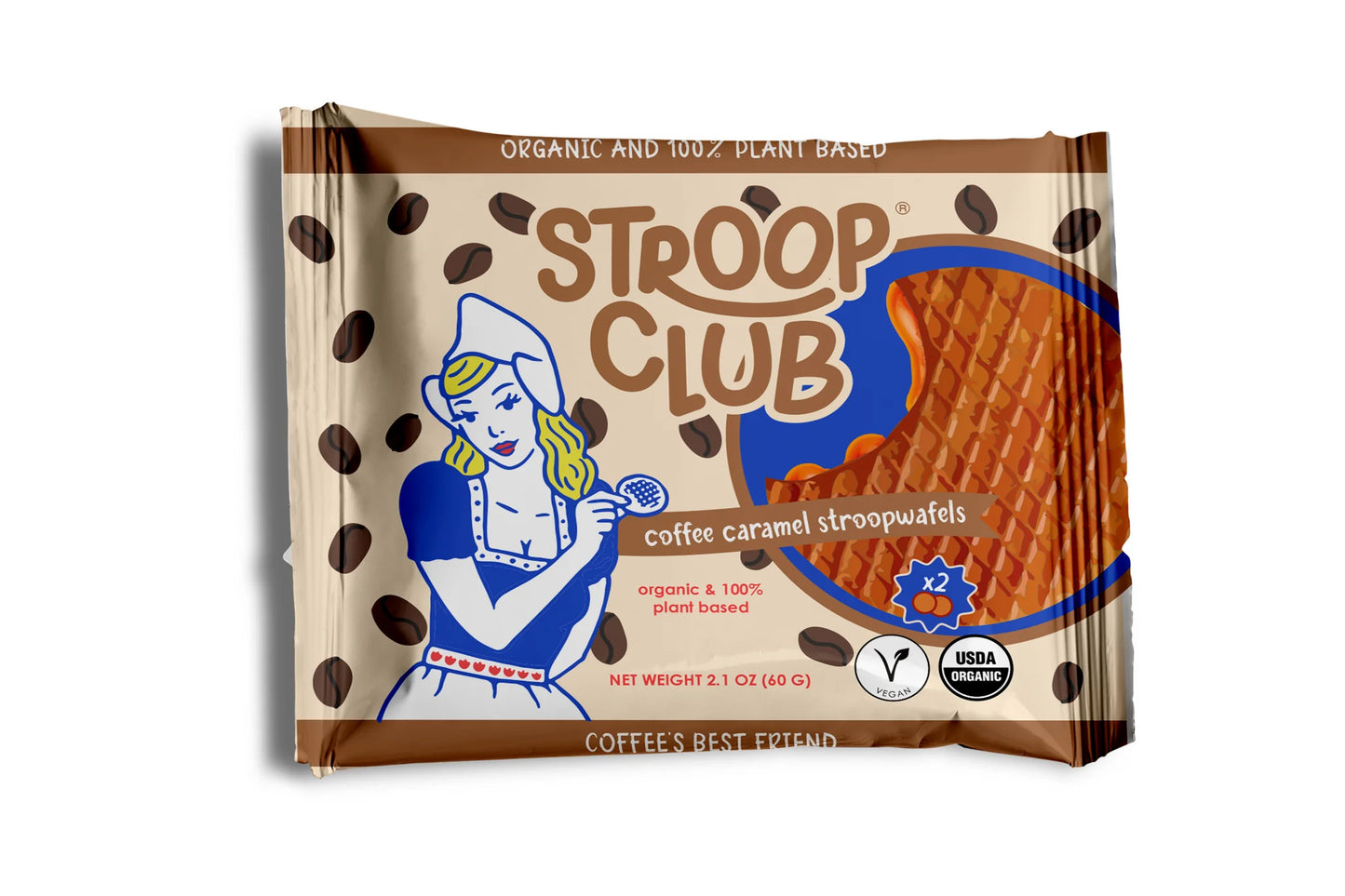 Stroop Club - Coffee Caramel Organic and Plant-Based Stroopwafel 2-pack