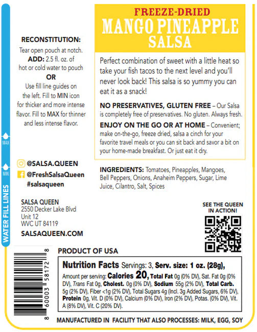 Salsa Queen - Freeze-Dried Mango Pineapple Salsa