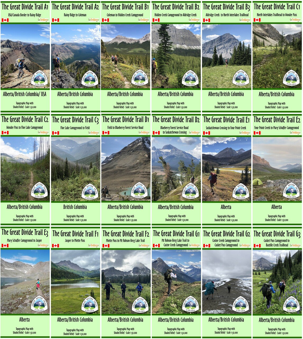 GoTrekkers - Great Divide Trail Official Map (Full Set)