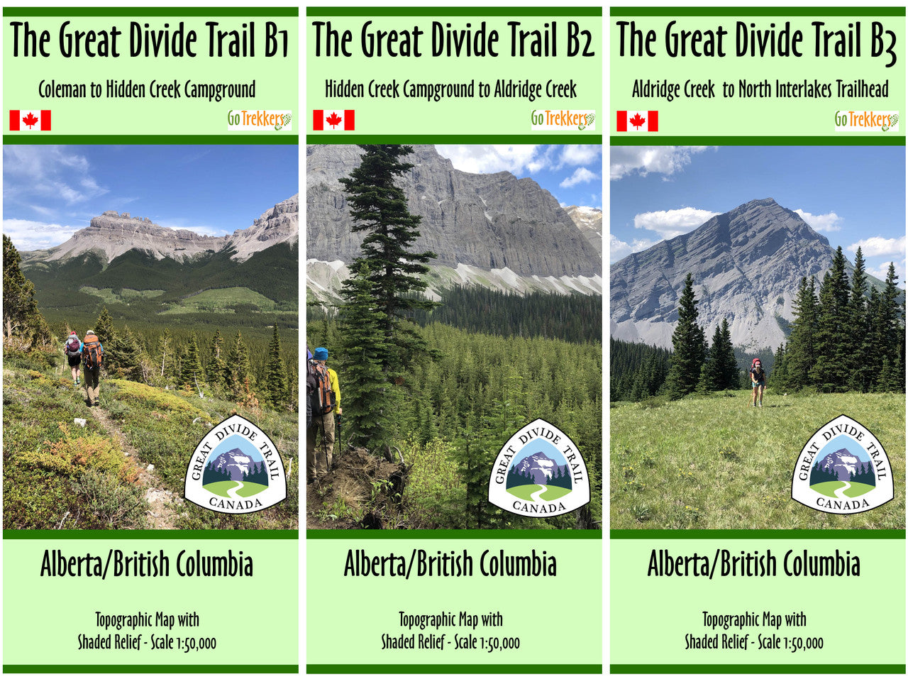 GoTrekkers - Great Divide Trail Official Map (Sections)