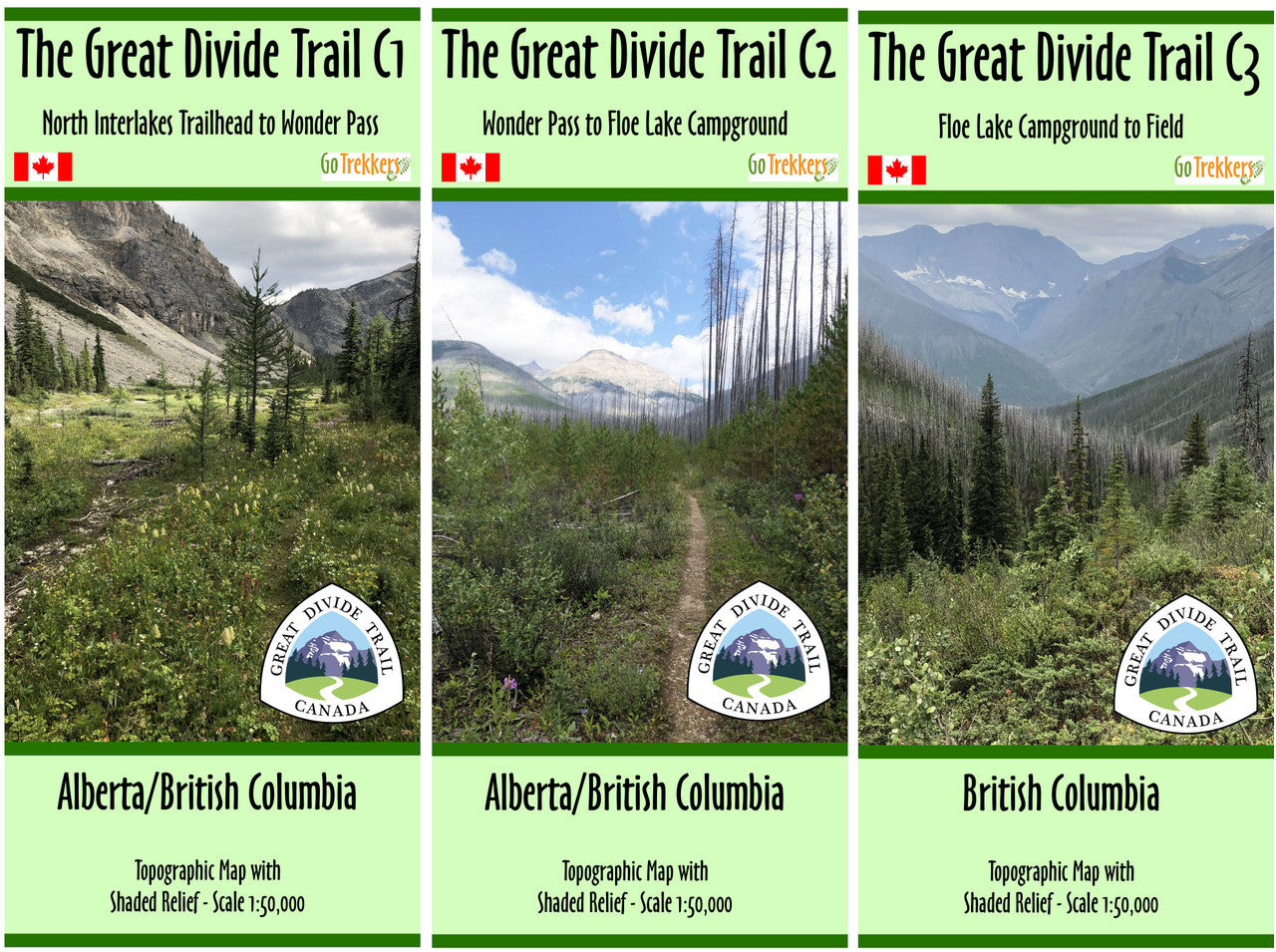 GoTrekkers - Great Divide Trail Official Map (Sections)