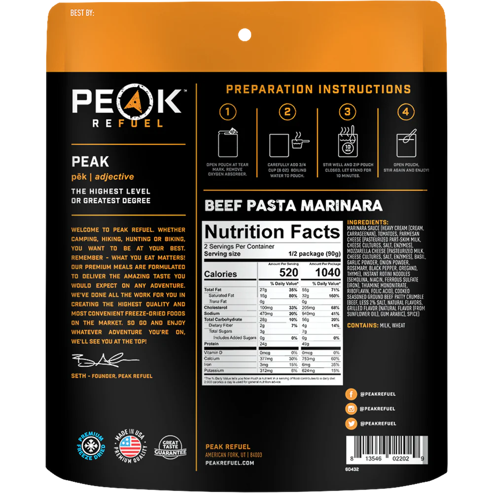 Peak Refuel - Beef Pasta Marinara