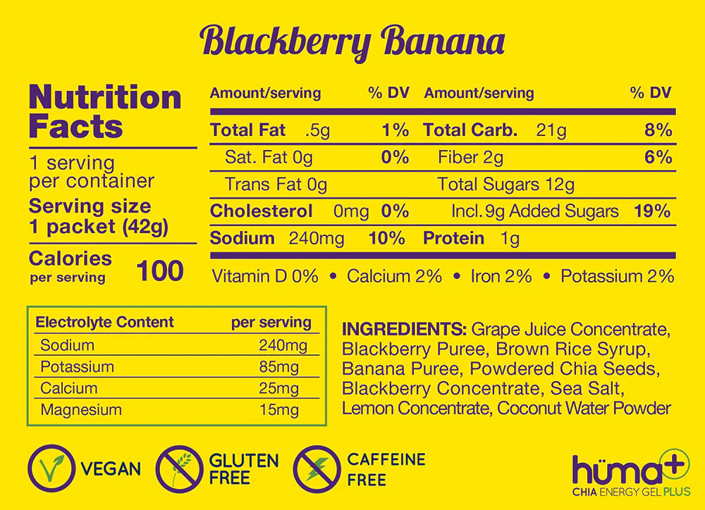 Hüma - Blackberry Banana Chia Energy Gel Plus