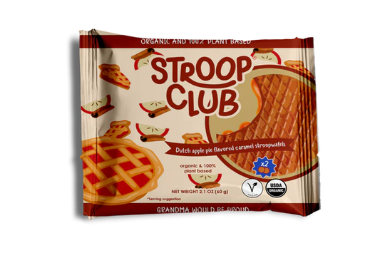 Stroop Club - Dutch Apple Pie Caramel Organic and Plant Based Stroopwafel 2-pack