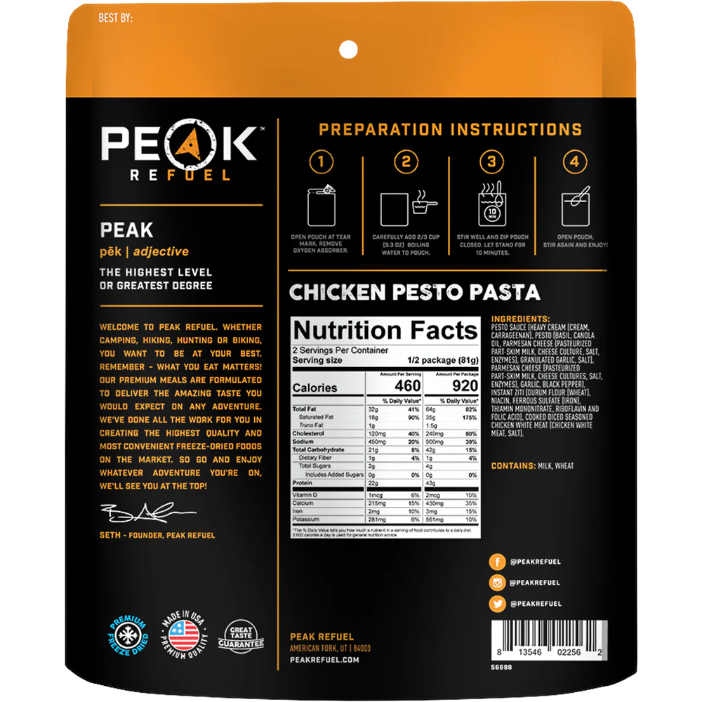 Peak Refuel - Chicken Pesto Pasta