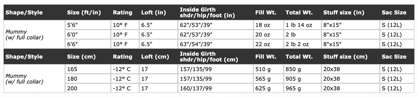 Western Mountaineering - VersaLite 10°F / -12°C Down Sleeping Bag