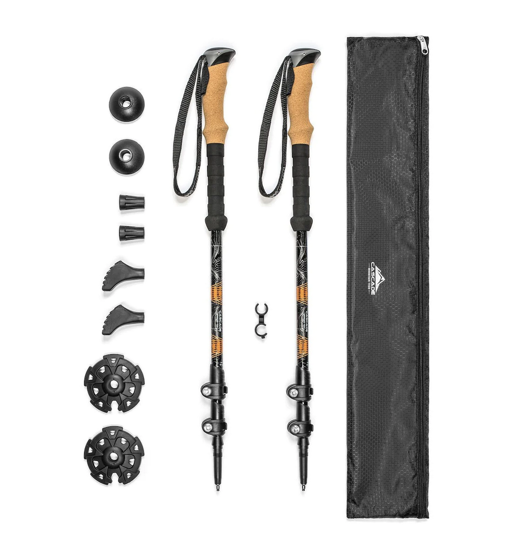 Cascade Mountain Tech Aluminum Quick Lock Trekking Poles Cork