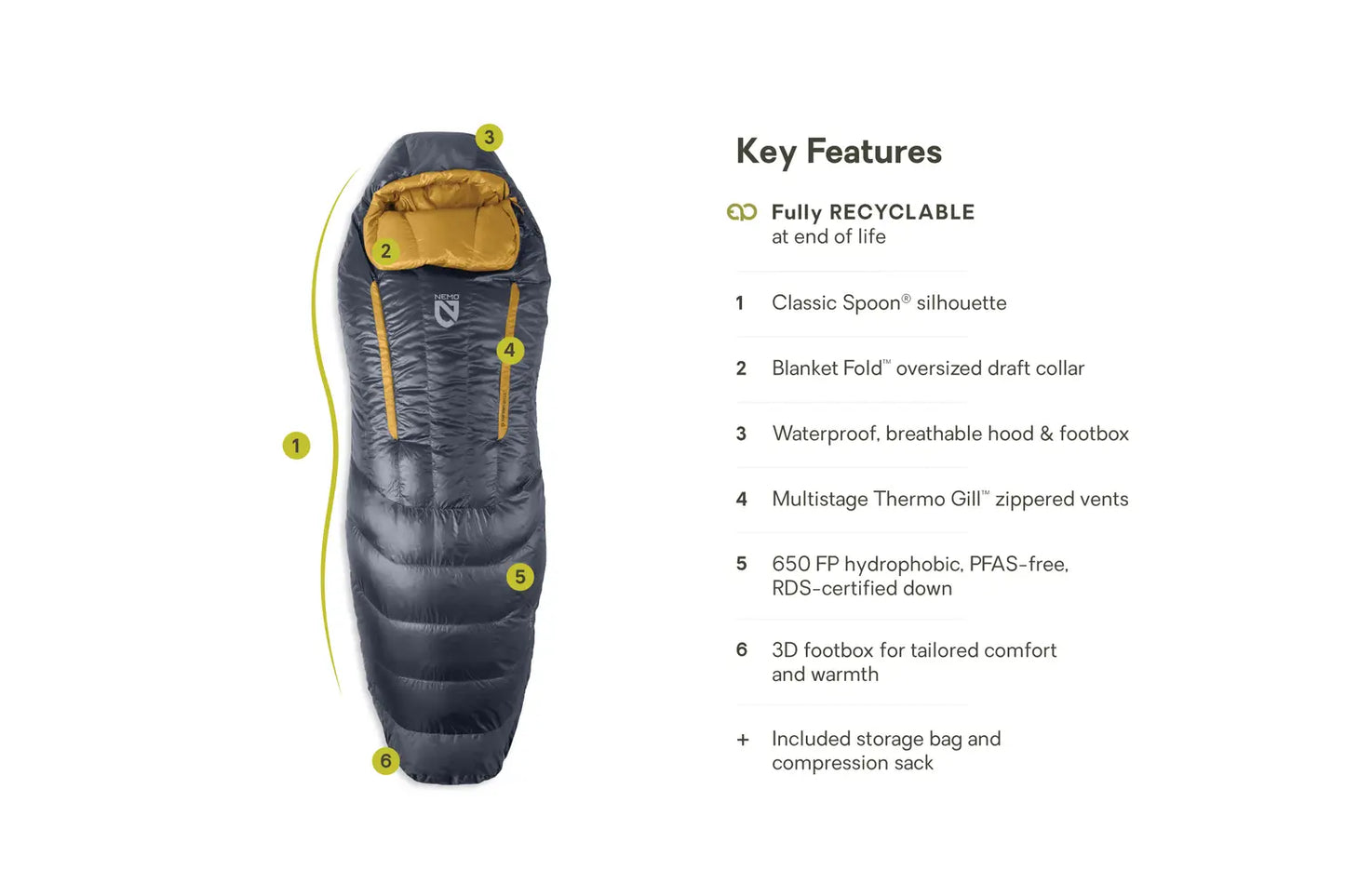 Nemo Equipment - Disco™ Men's 15F (-9C) Down Endless Promise Sleeping Bag 2025 - Long