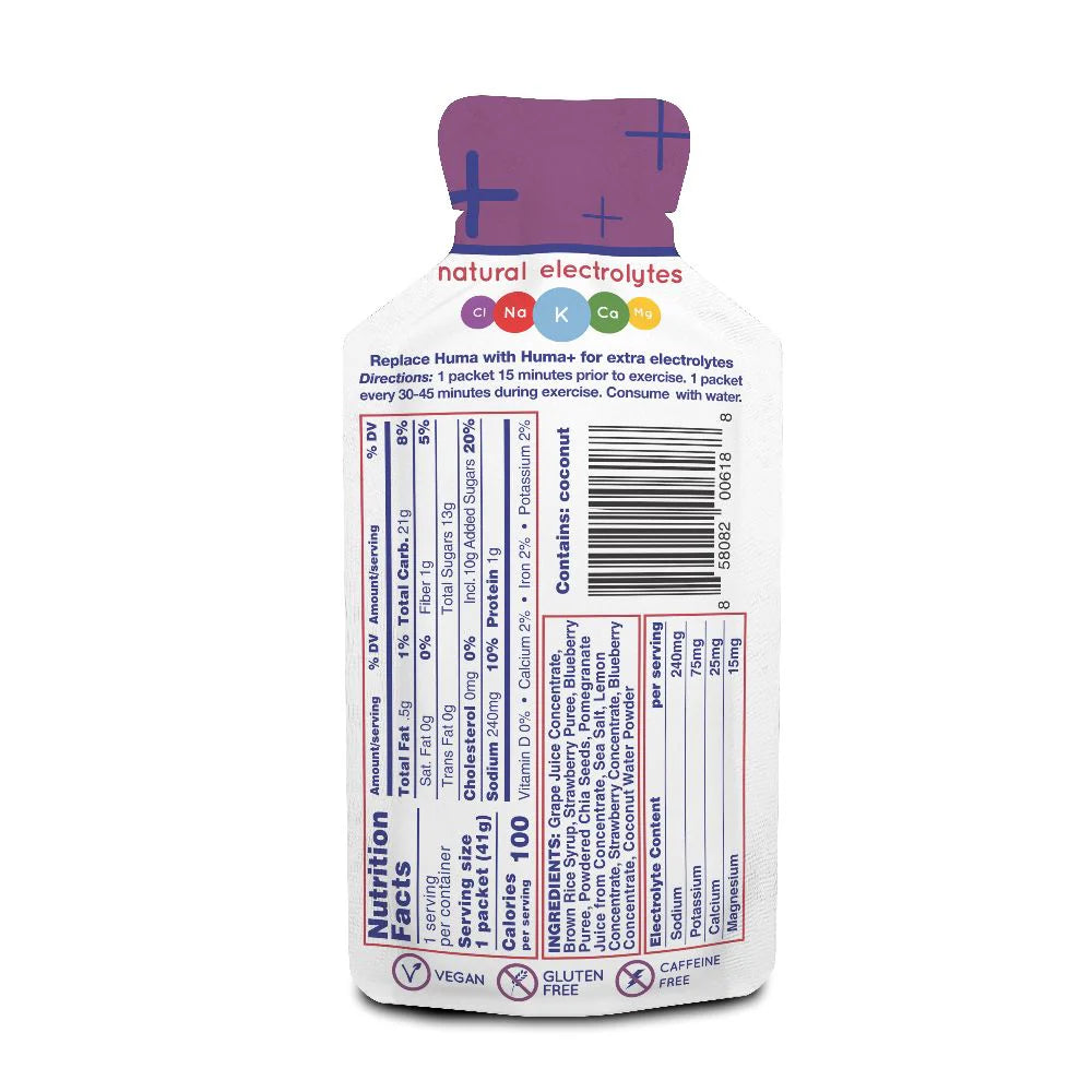 Hüma - Berries & Pomegranate Chia Energy Gel Plus
