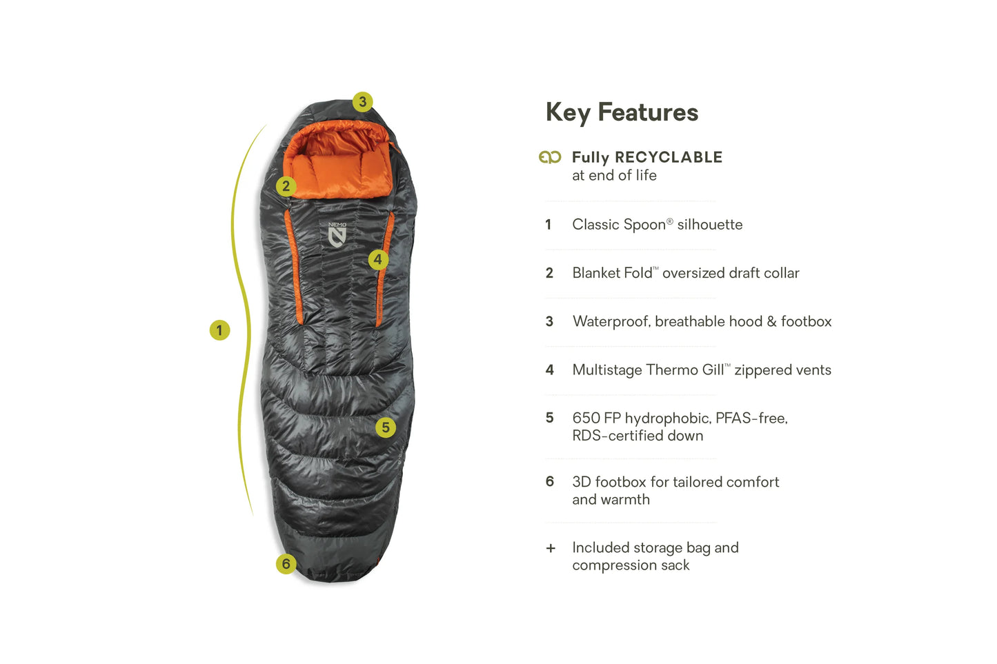 Nemo Equipment - Disco™ Men's Long 30F (-1C) Down Endless Promise Sleeping Bag 2025