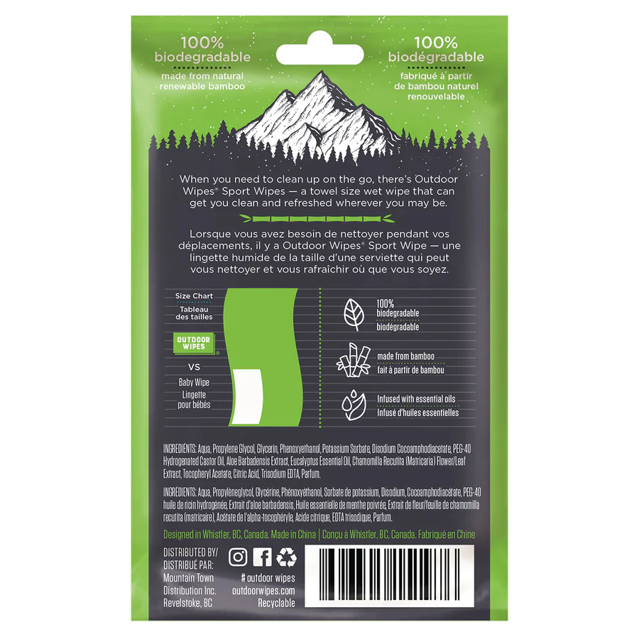 Outdoor Wipes - Sport Wipes XL Towel Size
