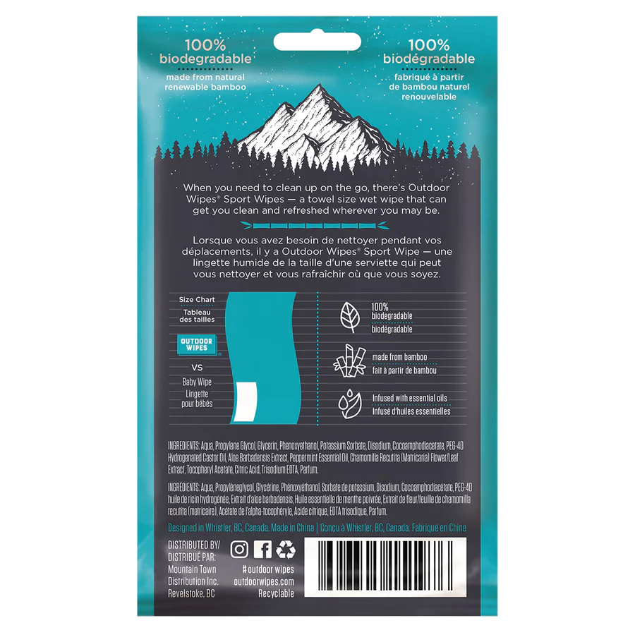 Outdoor Wipes - Sport Wipes XL Towel Size