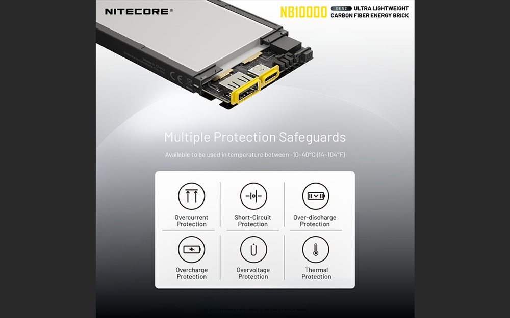 Nitecore - GEN2 NB10000 mAh Dual-Output USB and USB-C Power Bank Battery Charger