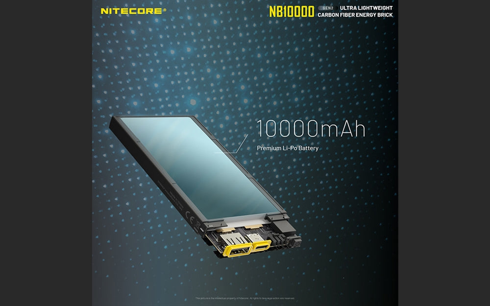 Nitecore - GEN2 NB10000 mAh Dual-Output USB and USB-C Power Bank Battery Charger