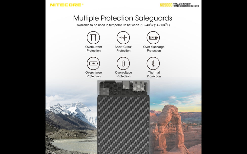 Nitecore - GEN2 NB5000mAh Dual-Output USB and USB-C Power Bank Battery Charger