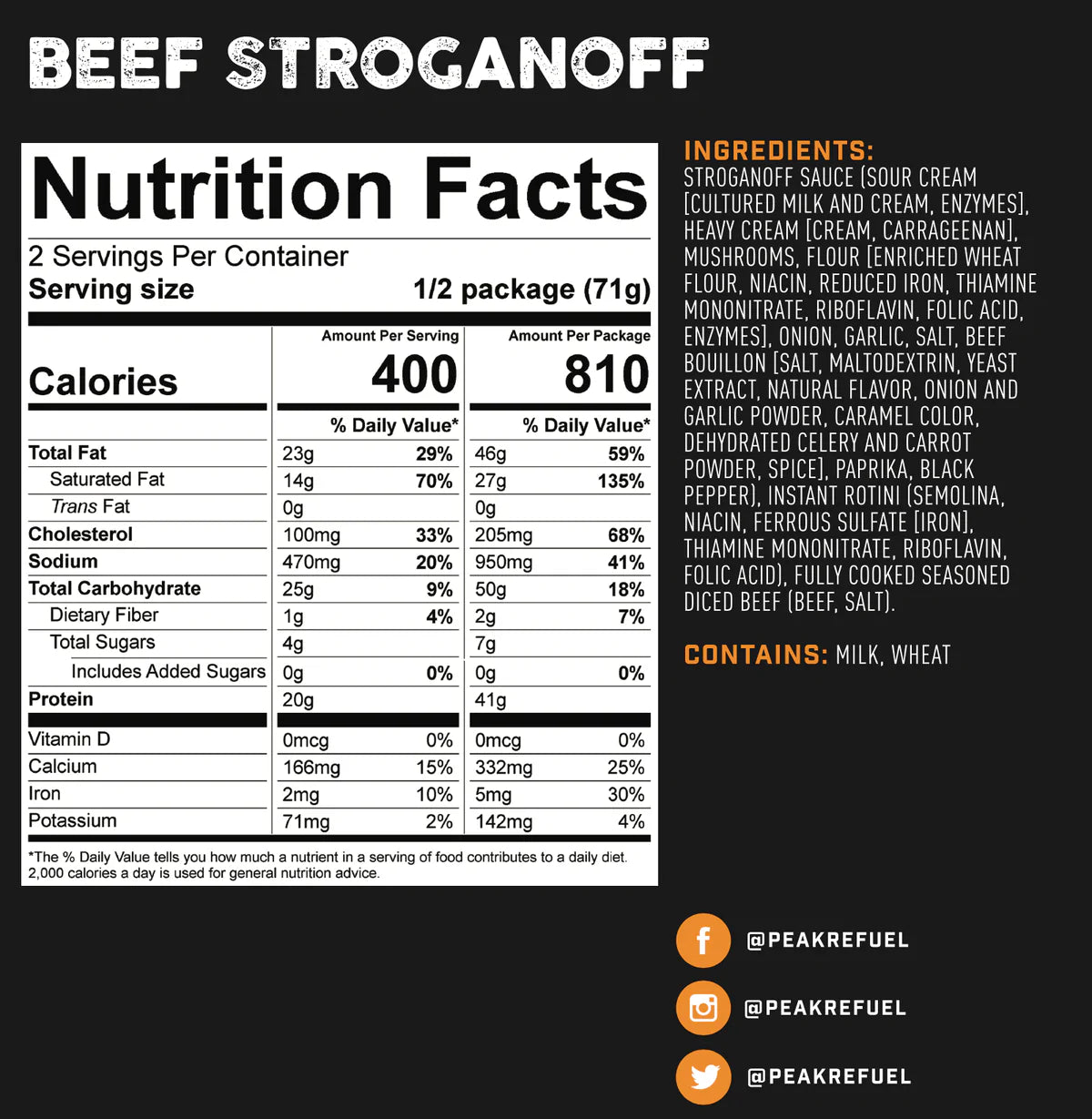 Peak Refuel - Beef Stroganoff