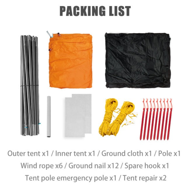 3F UL - Qinkong 3 Person Backpacking Tent + Footprint
