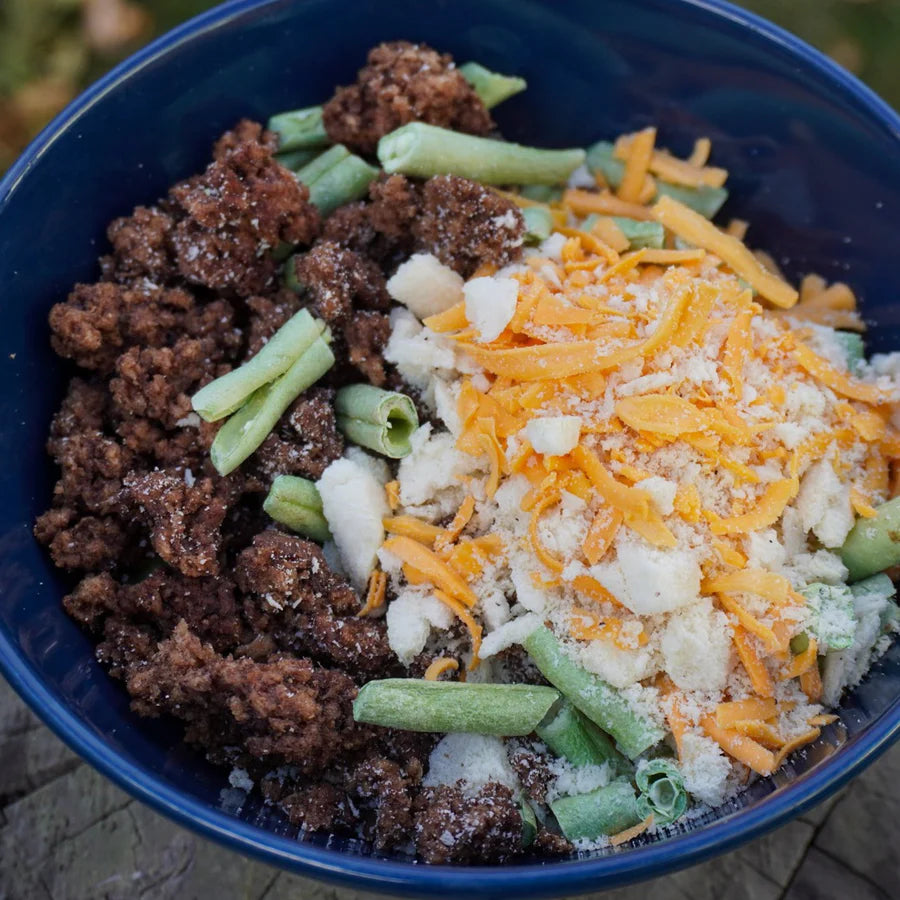 Flat Out Feasts - Freeze-Dried Turnip & Beef Shepherd's Pie: with Green Beans & Cheddar
