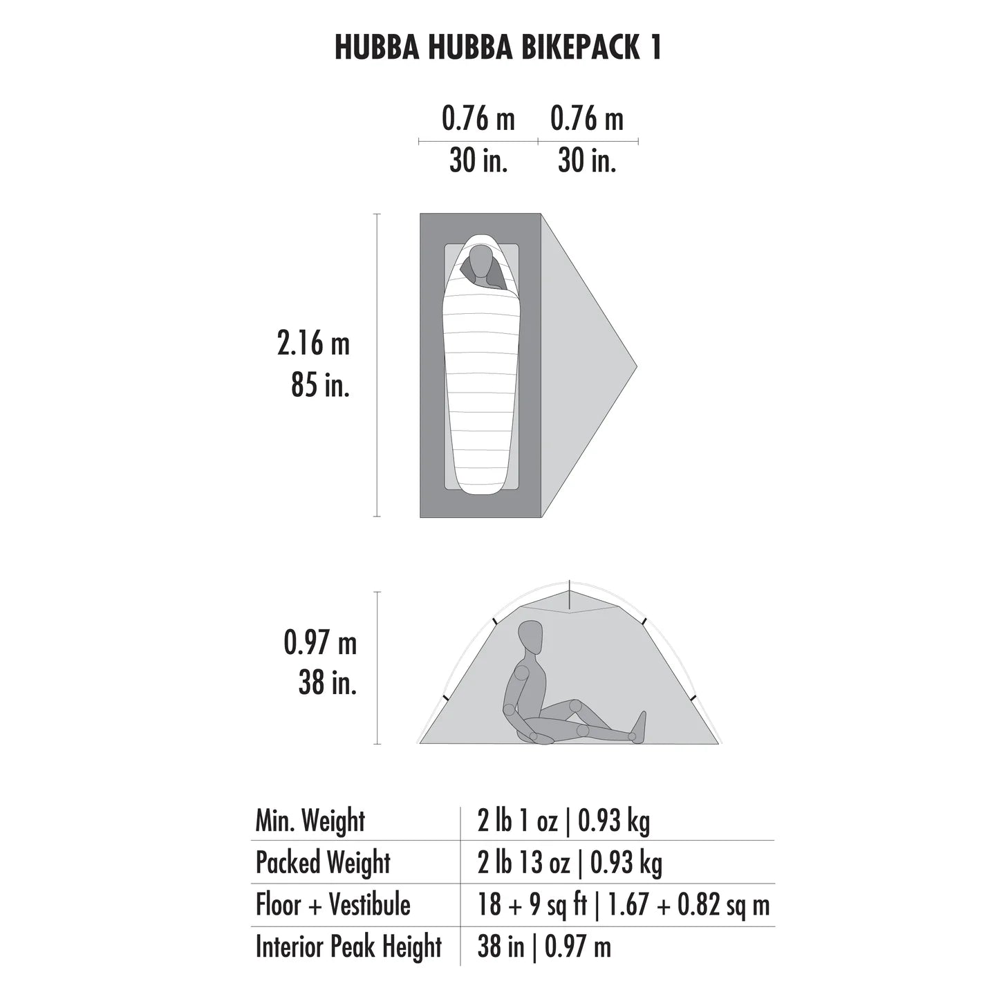 MSR - Hubba Hubba™ Bikepack 1-Person Tent