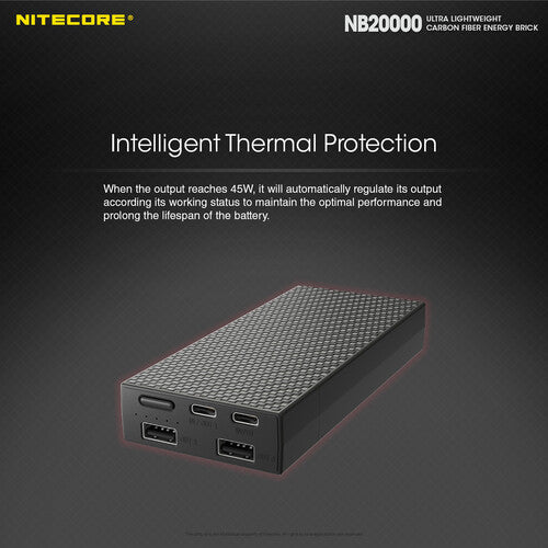 Nitecore - NB20000 mAh Carbon Fiber Power Bank