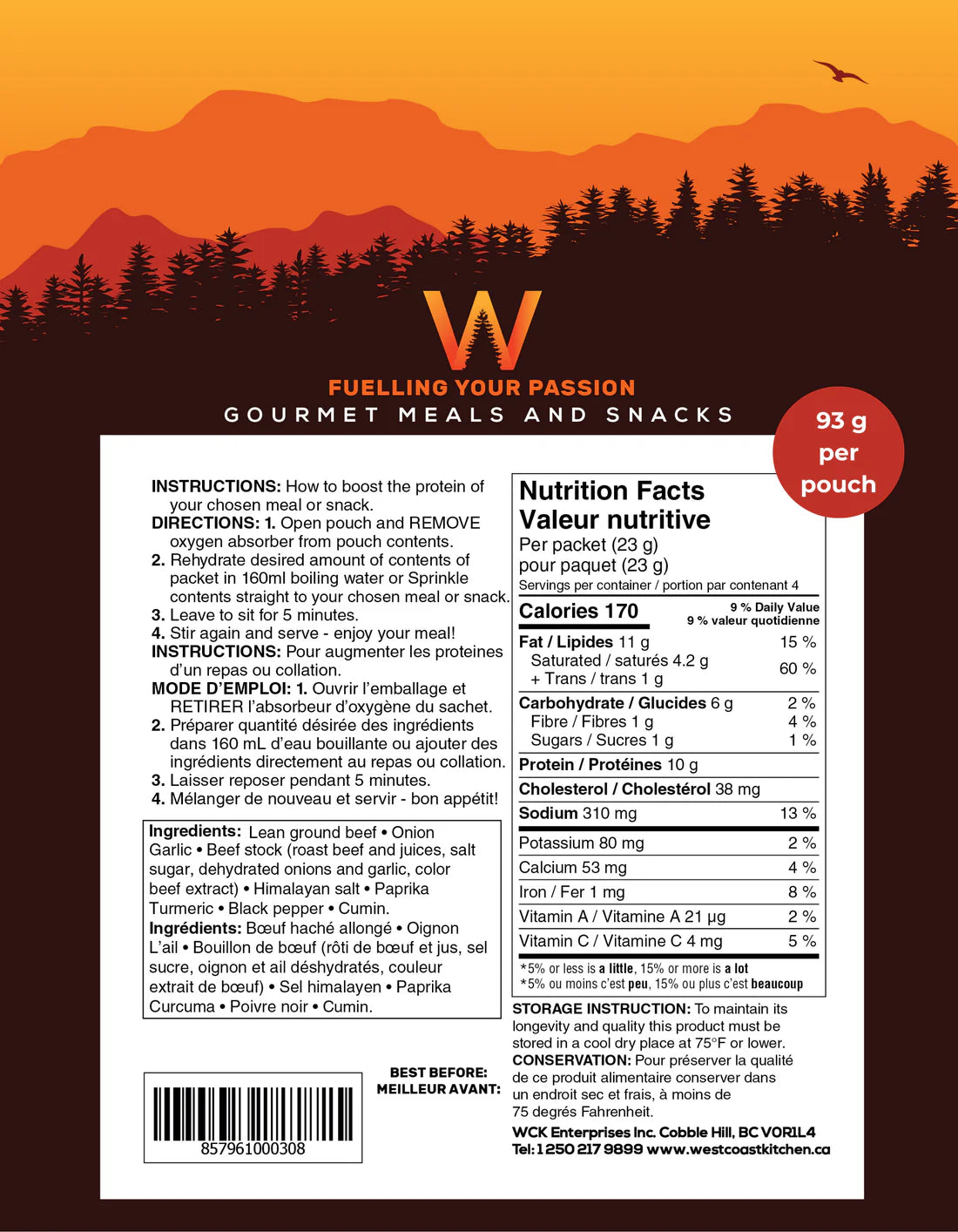 West Coast Kitchen - Protein Booster - Minced Beef