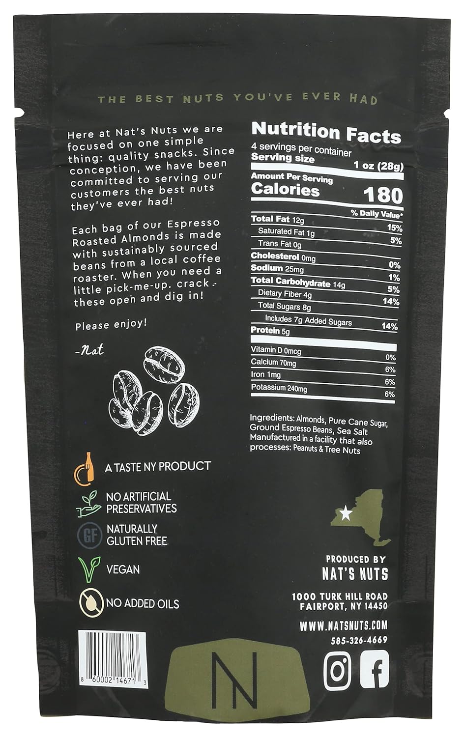 Nat's Nuts - Espresso Roasted Almonds