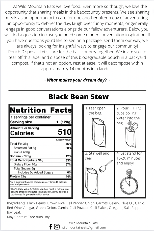 Wild Mountain Eats - Black Bean Stew