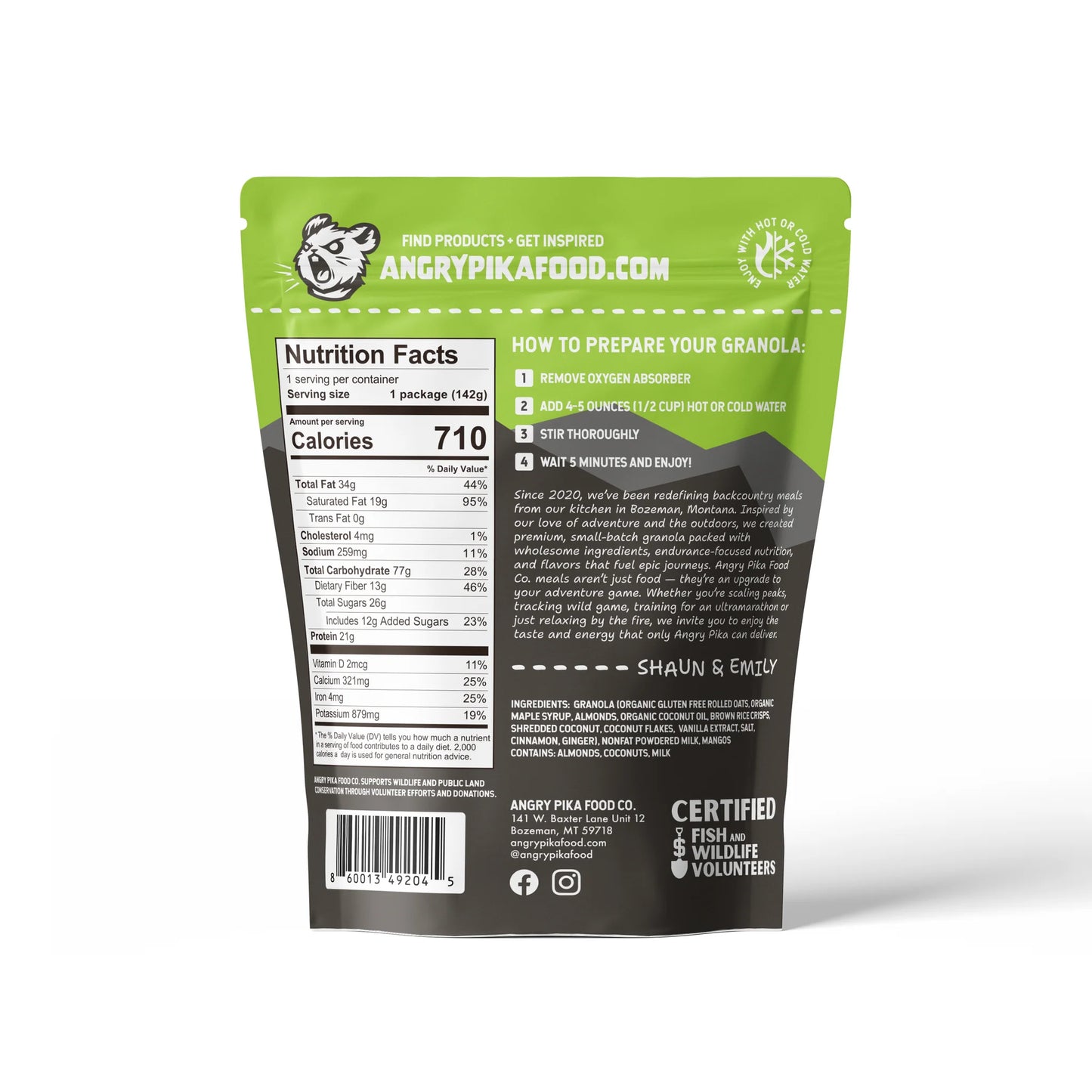Angry Pika - Coconut Mango Granola