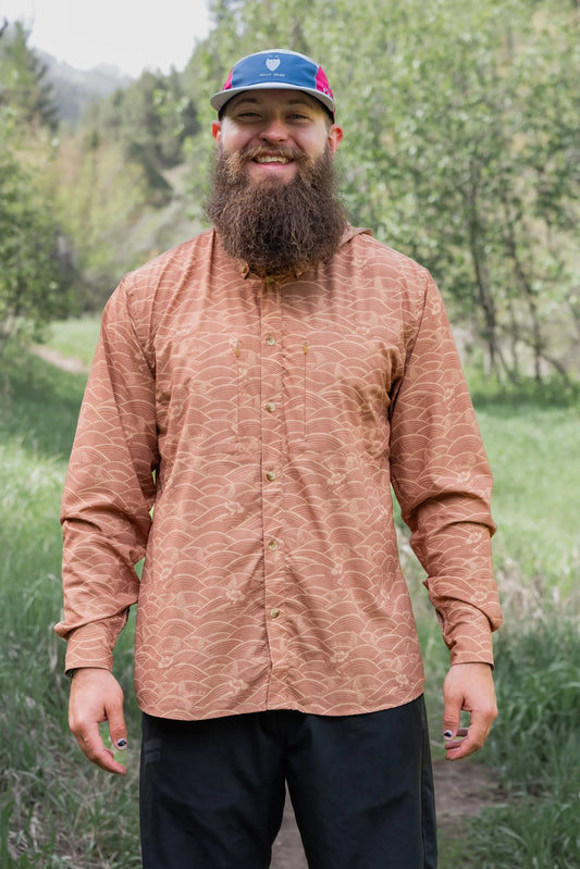 Jolly Gear - Triple Crown Button Down Men's Long Sleeve - Golden Waves COMING SOON