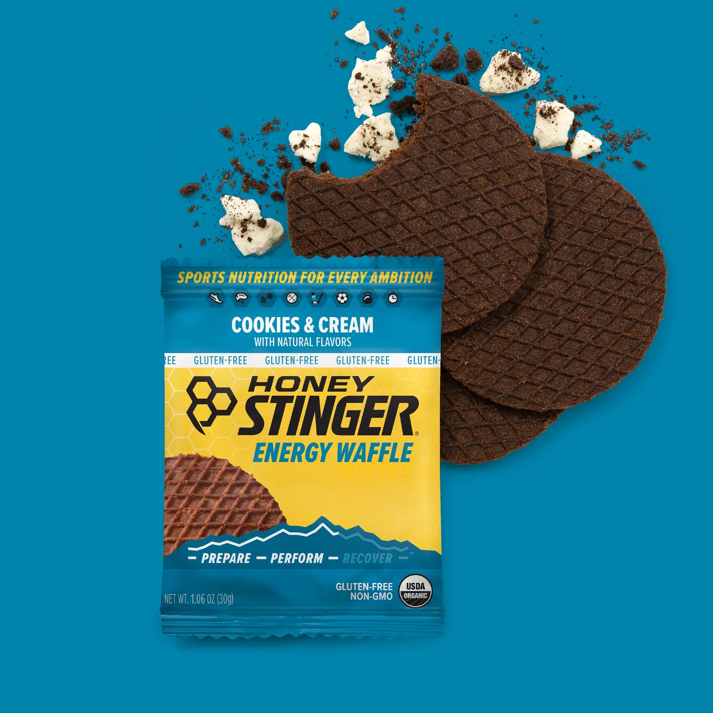 Honey Stinger - Cookies & Cream Gluten Free Organic Energy Waffle