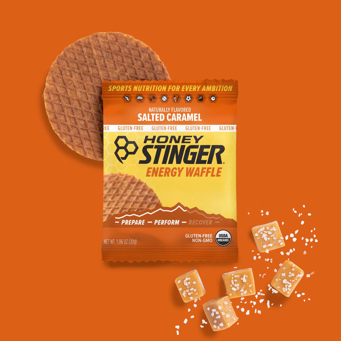 Honey Stinger - Salted Caramel Gluten Free Organic Energy Waffle