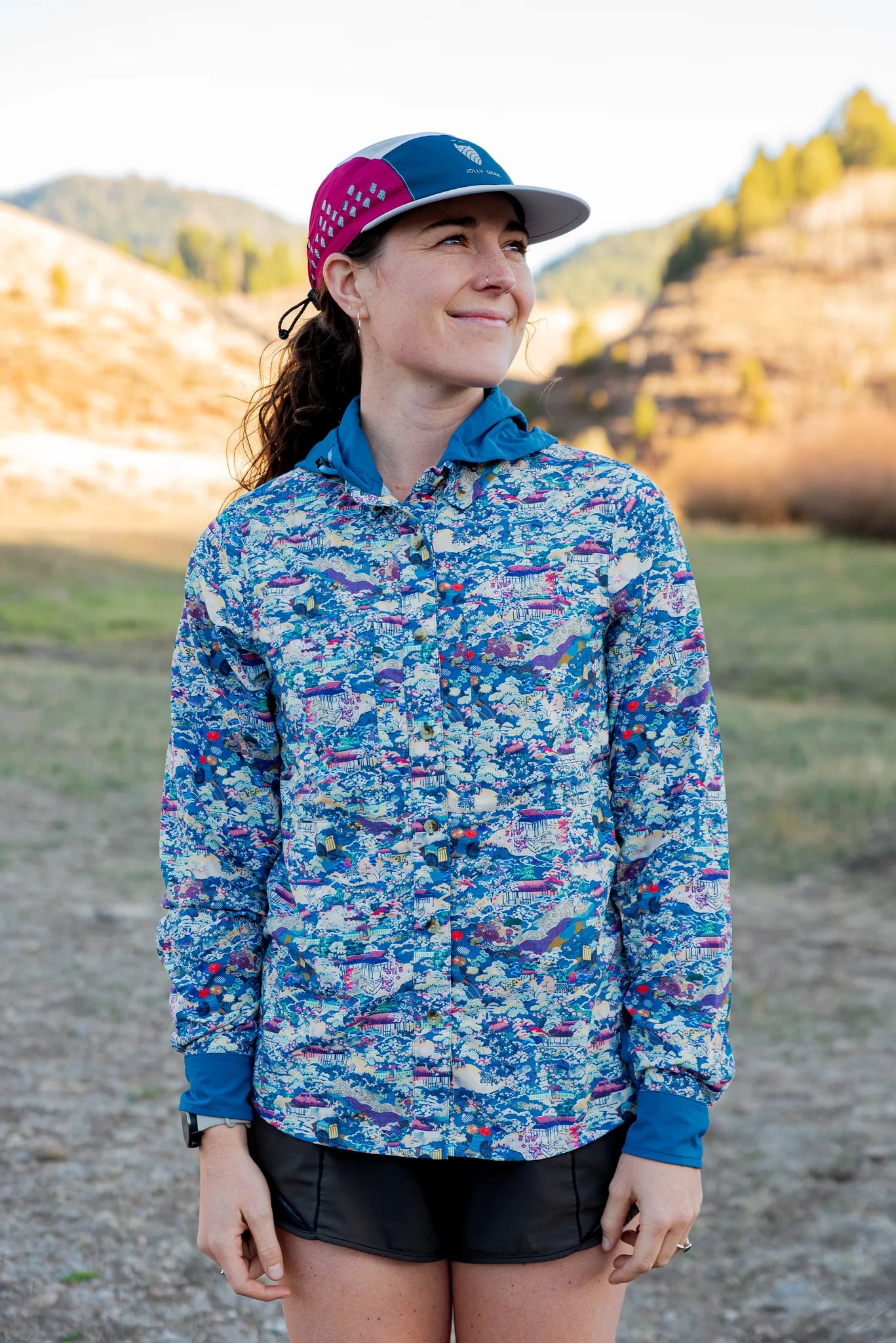 Jolly Gear - Triple Crown Button Down Long Sleeve  - Blue Garden