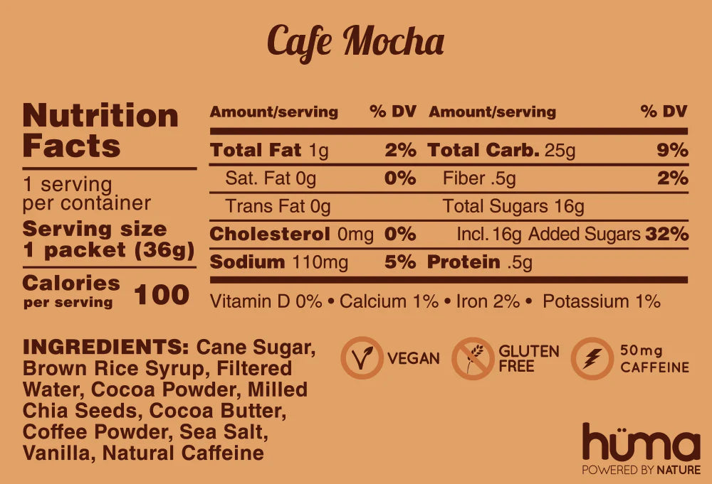 Hüma - Cafe Mocha Caffeinated Energy Gel