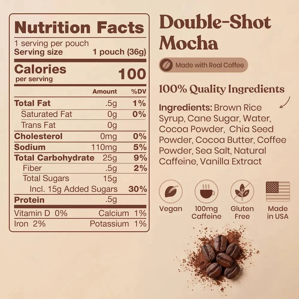 Hüma - Double-Shot Mocha Caffeinated Energy Gel