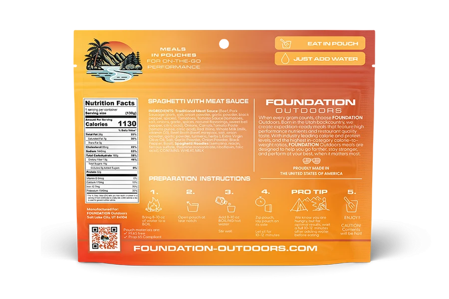 Foundation Outdoors - Spaghetti with Meat Sauce