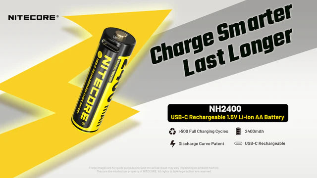 Nitecore - NH2400 Rechargeable AA Battery 4-Pack