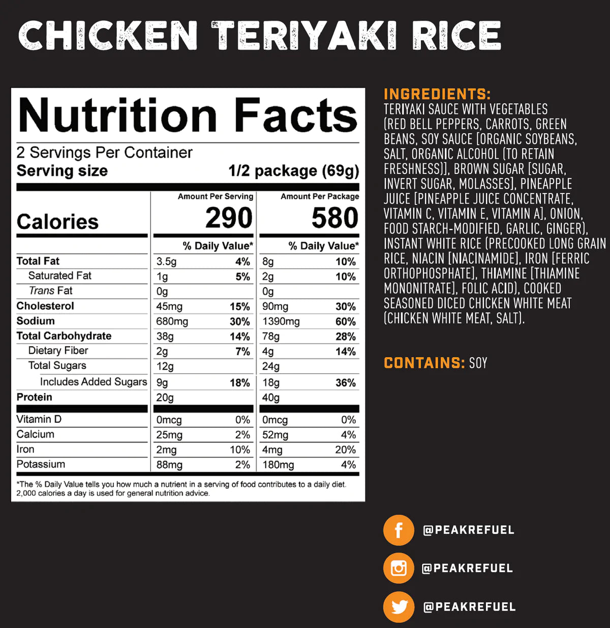 Peak Refuel  - Chicken Teriyaki Rice